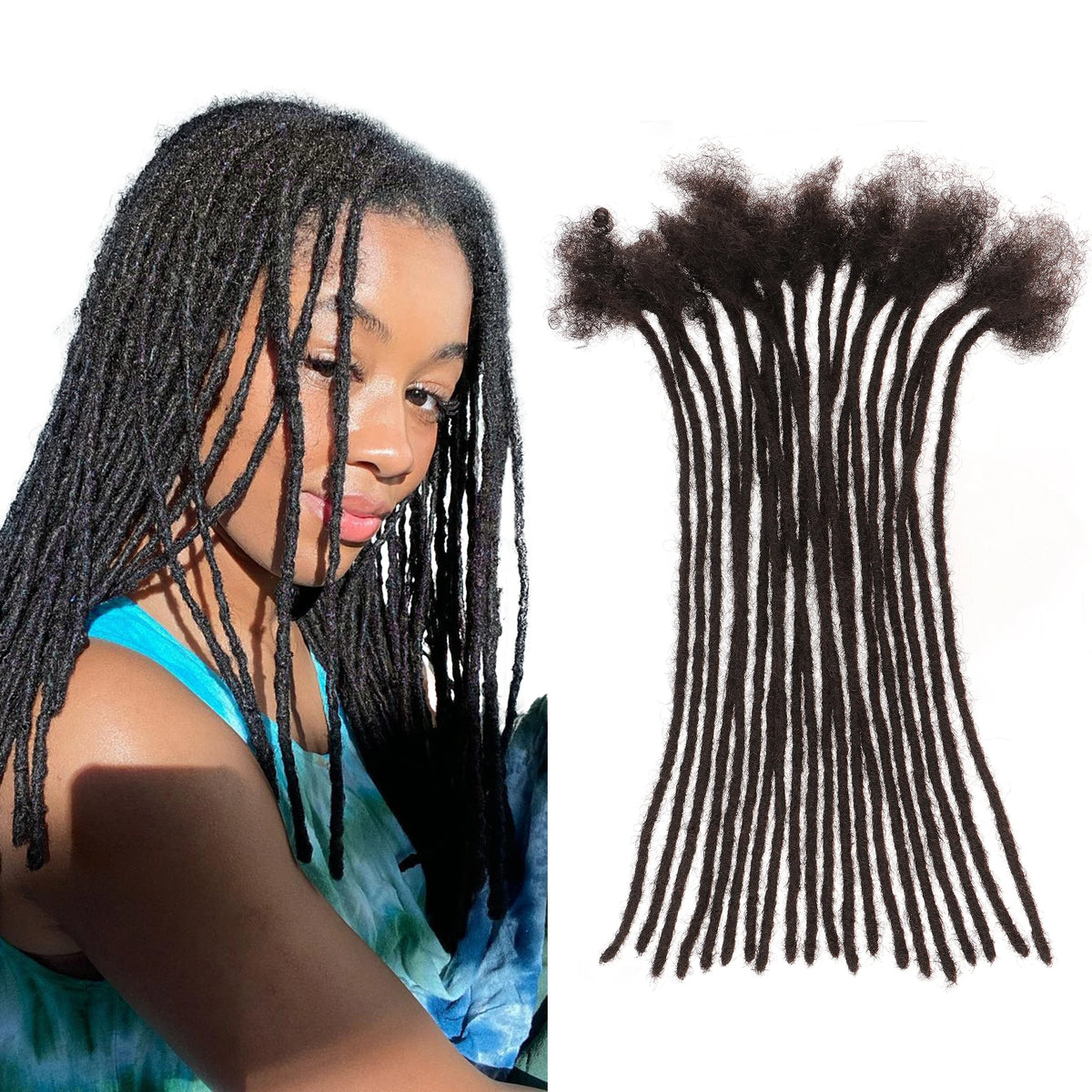 Orientfashion 100% Human Hair Sister Locks Extensions Natural Dreadlocks Hair Extension for Weave Wig Thickening 0.4cm microlocs