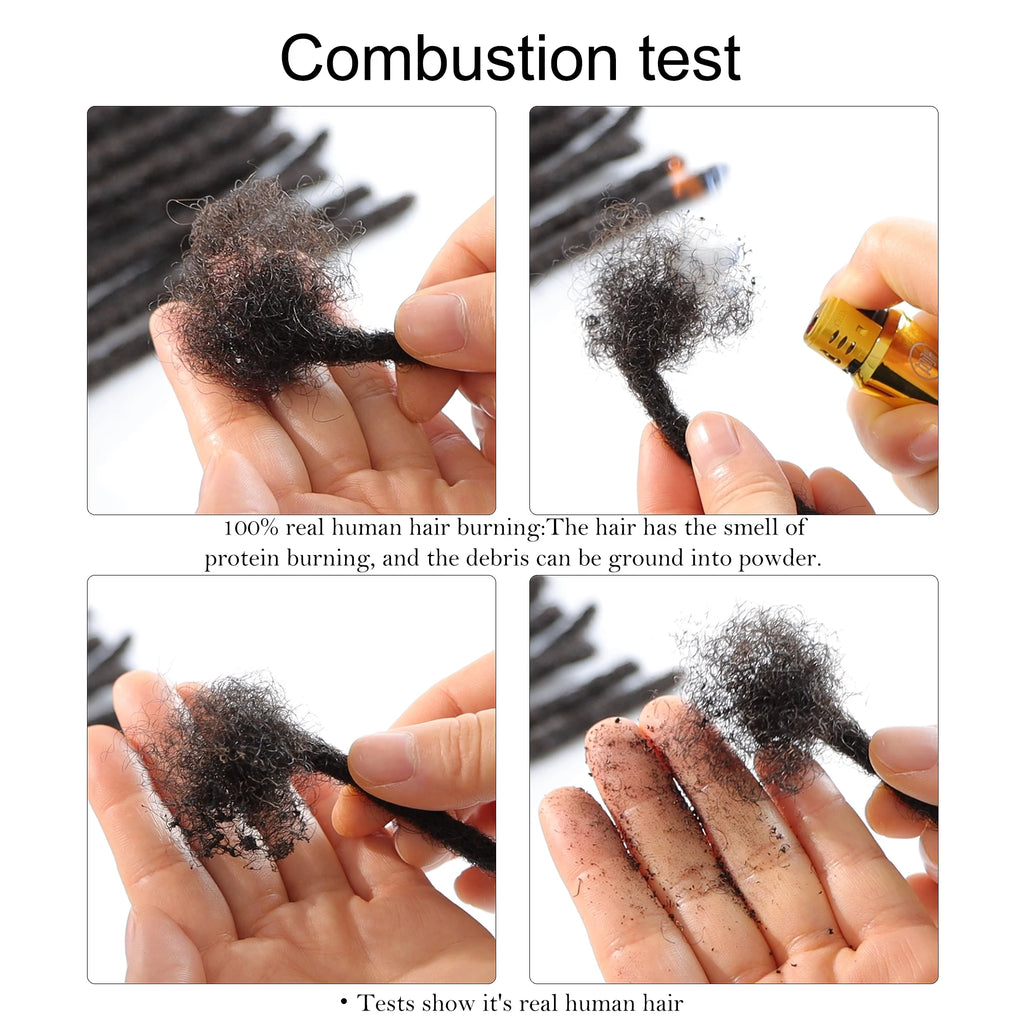 Orientfashion 100% Human Hair Sister Locks Extensions Natural Dreadlocks Hair Extension for Weave Wig Thickening 0.4cm microlocs