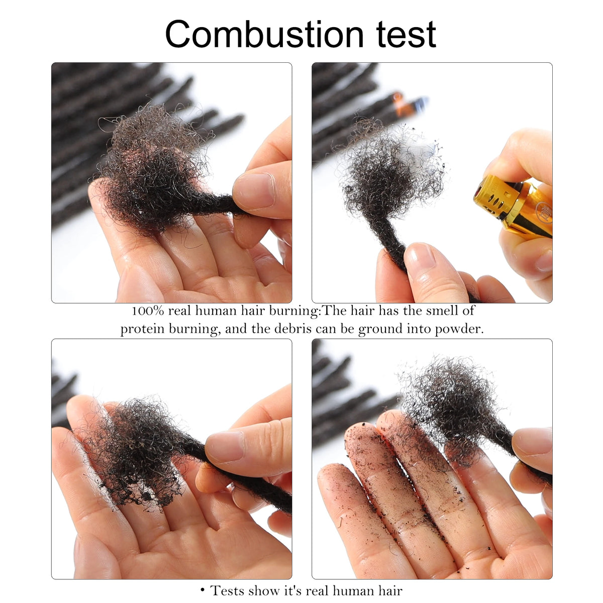 Orientfashion 100% Human Hair Sister Locks Extensions Natural Dreadlocks Hair Extension for Weave Wig Thickening 0.4cm microlocs