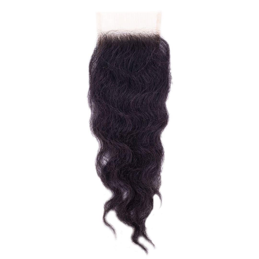 Raw Indian Curly 4x4 Transparent Closure